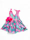 Girls Pink Sea Turtle Dress with Matching Bow - Bowtism